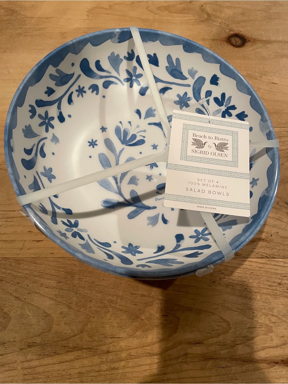 NWT Sigrid Olsen Beach to Bistro Melamine Bowls Paisley Floral (4)